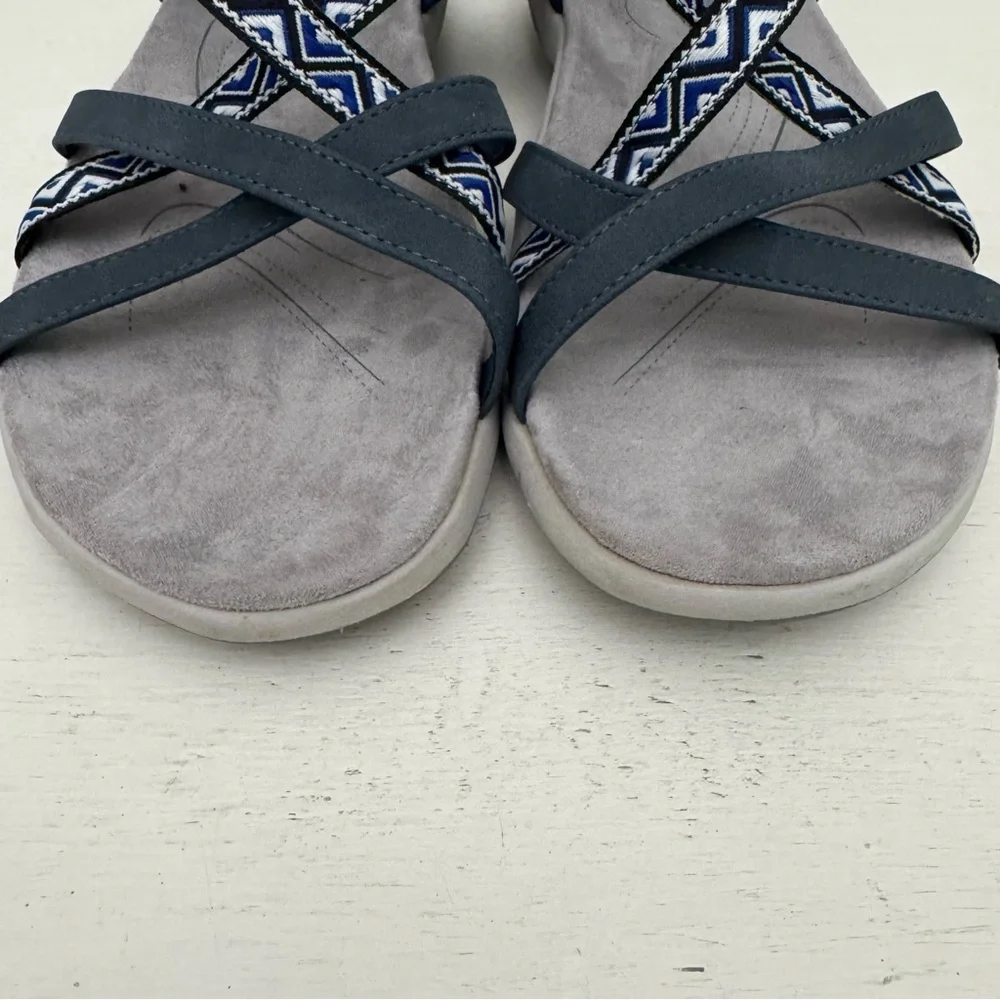 Siketu Embroidered Outdoor Comfort Sandals Navy Blue Size 42